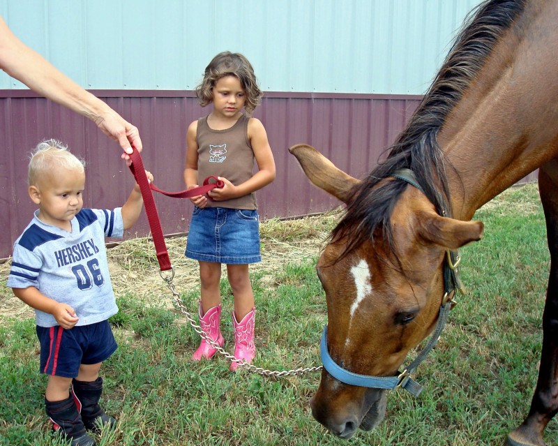 August, 2008 - Lulu and Gavs with Rosie.